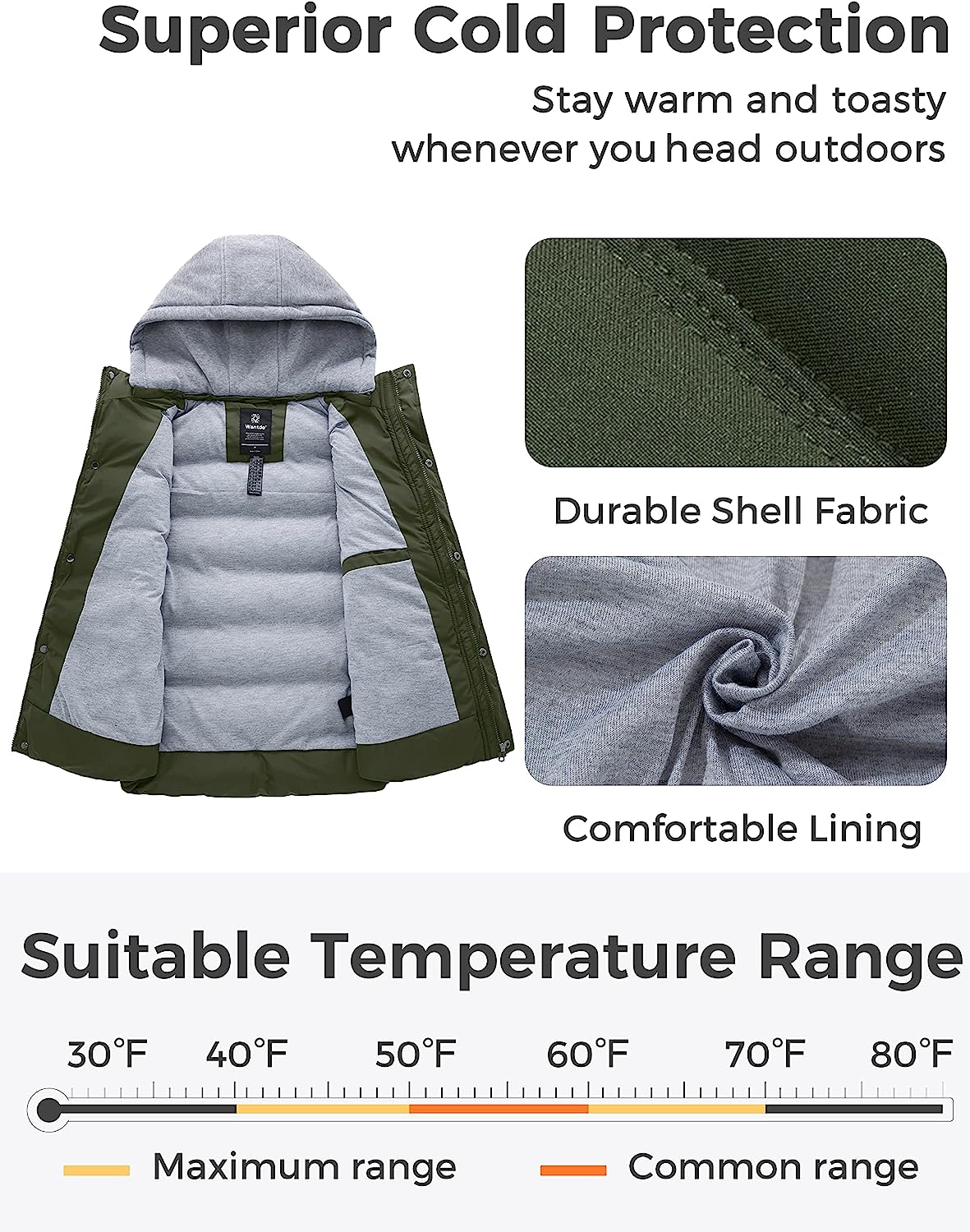 Wantdo Women's Quilted Puffer Vest Thicken Warm Winter Coat with Removable Hood - Image 4
